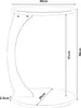 A line drawing of a C-shaped side table with dimensions indicated. Produktbild-Vorschau