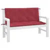 vidaXL Coussins de banc de jardin 2 pcs. Vin rouge 120x50x7 Voir les images du produit 3