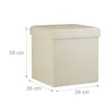 Relaxdays Pouf pieghevole, cubo con vano portaoggetti e Anteprima dell’immagine prodotto 3