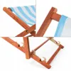 Holz Strandliegestuhl Orange Fullprint – Klappbare Gartenliege für Strand & Garten Produktbild-Vorschau
