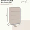 YUMEBLY Kommode mit 4 Schubladen | Schubladenschrank Produktbild-Vorschau 2