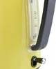 Close-up of a yellow electric kettle, focusing on the water level indicator and the handle. Podgląd zdjęcia produktu