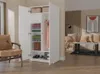 BDW Kleiderschränk 2 Türen, 6 Einlegeböden, Weiß, 180x90x50 Produktbild-Vorschau 7