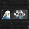 Metallschild mit Wellensittich blau Motiv und Spruch: Hier Produktbild-Vorschau 7