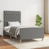 vidaXL Bettgestell mit Kopfteil Dunkelgrau 90x190 cm Stoff Produktbild-Vorschau 2