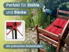 4er Set Stuhlkissen, 38x38 cm, rot, mit Bänder Produktbild-Vorschau 2