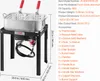 A deep fryer set with dimensions and accessories listed. Náhled obrázku produktu