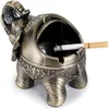 Windfester Vintage Metall Elefant Aschenbecher mit Deckel Produktbild-Vorschau 1