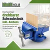 Schraubstock parallel 360° drehbar mit Amboss für Werkbank Produktbild-Vorschau 4