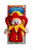 A puppet of a jester character is displayed on a cardboard backing with circus-themed graphics. Voir les images du produit
