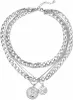 Collana a catena da donna con medaglioni, oro, lunghezza 50 Anteprima dell’immagine prodotto 1