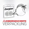 An illustration showing Energizer button cell batteries in their packaging, with instructions on how to open the child-resistant packaging. Anteprima dell’immagine prodotto