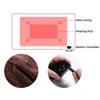 A collage showing a diagram of a heated blanket, a close-up of a zipper on a brown fabric, and a hand holding a switch controller. Náhľad obrázku produktu