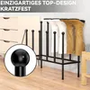 A boot rack with several boots, next to a dresser. Produktbild-Vorschau