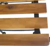 A close-up view of wooden slats and black metal supports of a folding chair. Anteprima dell’immagine prodotto