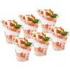 Six dessert cups filled with yogurt, granola, and fruit, garnished with mint leaves. Náhľad obrázku produktu