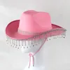 Strass-Cowgirl-Hut im Retro-Western-Stil mit verstellbarer Produktbild-Vorschau 2