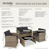 Salon bas de jardin LUCQUES 4 places - marron naturel/gris Voir les images du produit 6