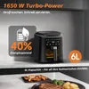 Horkovzdušná fritéza 6L Airfryer, 9 programů, 40–240 °C, Náhled obrázku produktu 4