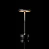 A modern LED table lamp with a black base and stem, and a gold-toned light source. Produktbild-Vorschau