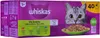 A box of Whiskas cat food with a picture of a cat and food. Produktbild-Vorschau