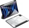 A black and clear iPad case is shown from two angles against a white background. Produktbild-Vorschau