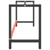 A side view of a black metal workbench frame with a red accent piece. Podgląd zdjęcia produktu