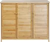 A front view of a three-door bamboo cabinet. Produktbild-Vorschau