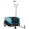 vidaXL Fahrradanhänger Schwarz und Blau 45 kg Eisen Produktbild-Vorschau 1