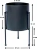 DanDiBo Sgabello per fiori con vaso in metallo nero 32 cm Anteprima dell’immagine prodotto 2