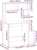 A diagram showing the dimensions of a desk with shelving. Anteprima dell’immagine prodotto