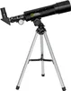 A black National Geographic telescope mounted on a silver tripod, isolated on a white background. Produktbild-Vorschau