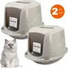 2x Katzenklo mit Deckel Katzentoilette Katzen WC Hauben Produktbild-Vorschau 1