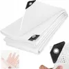 A folded white tarp with reinforced corners and grommets. Anteprima dell’immagine prodotto