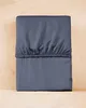 Drap, drap-housse, microsatin, bonne qualité 90x200cm Bleu Voir les images du produit 4