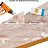 Tischschutz  90x100cm  Tischdecke Weiß FLOKY Blume mattiert Produktbild-Vorschau 4