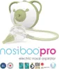 A white and green electric nasal aspirator with a transparent suction bulb and tube, set against a white background. Text and logos are present below the product. Produktbild-Vorschau