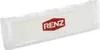 A clear product shot of a transparent name tag with a red logo. Produktbild-Vorschau