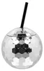 Boule à facettes Gobelet avec paille argenté 600 ml Voir les images du produit 1