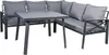 A grey outdoor lounge set with a table and sectional sofa. Produktbild-Vorschau