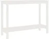 A white wooden console table with two shelves, shown against a white background. Náhled obrázku produktu