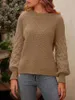 ASKSA Damen Pullover Laternenaermeln Strickpullover Produktbild-Vorschau 2