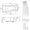 Badewanne INTEGRA 150 x 75 mit Füßen , mit Siphon (ohne Produktbild-Vorschau 3