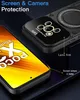 A close-up marketing image of a phone case, highlighting its screen and camera protection features. Produktbild-Vorschau