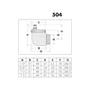 A technical drawing and a dimension table for a Caleffi AERCAL® automatic air vent. Anteprima dell’immagine prodotto