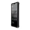 A black smartphone is shown from a side angle against a white background. The screen displays a list of apps. Podgląd zdjęcia produktu