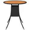 vidaXL Garten Esstisch Schwarz Ø 70 cm Poly Rattan Produktbild-Vorschau 3