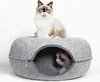 Letto rotondo a tunnel per gatti, confortevole casetta a Anteprima dell’immagine prodotto 4