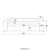 A technical drawing of a sofa with dimensions indicated. Voir les images du produit