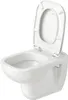 A white wall-mounted toilet with the lid open, shown against a white background. Produktbild-Vorschau